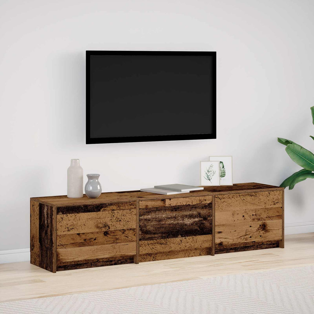 vidaXL Szafka pod telewizor z LED Stare drewno 165 x 34 x 40 cm