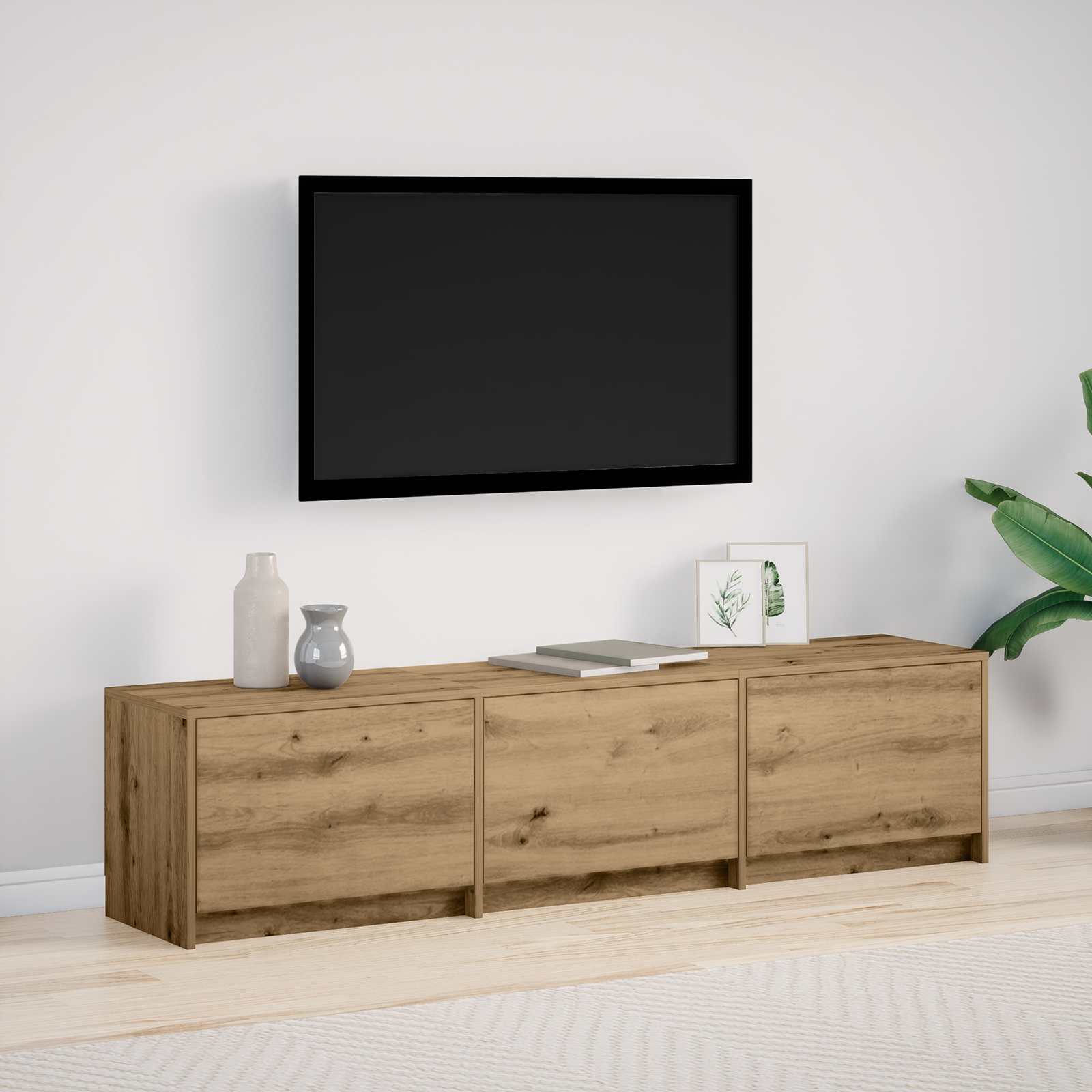 vidaXL Szafka pod telewizor z LED Dąb rzemieślniczy 165 x 34 x 40 cm