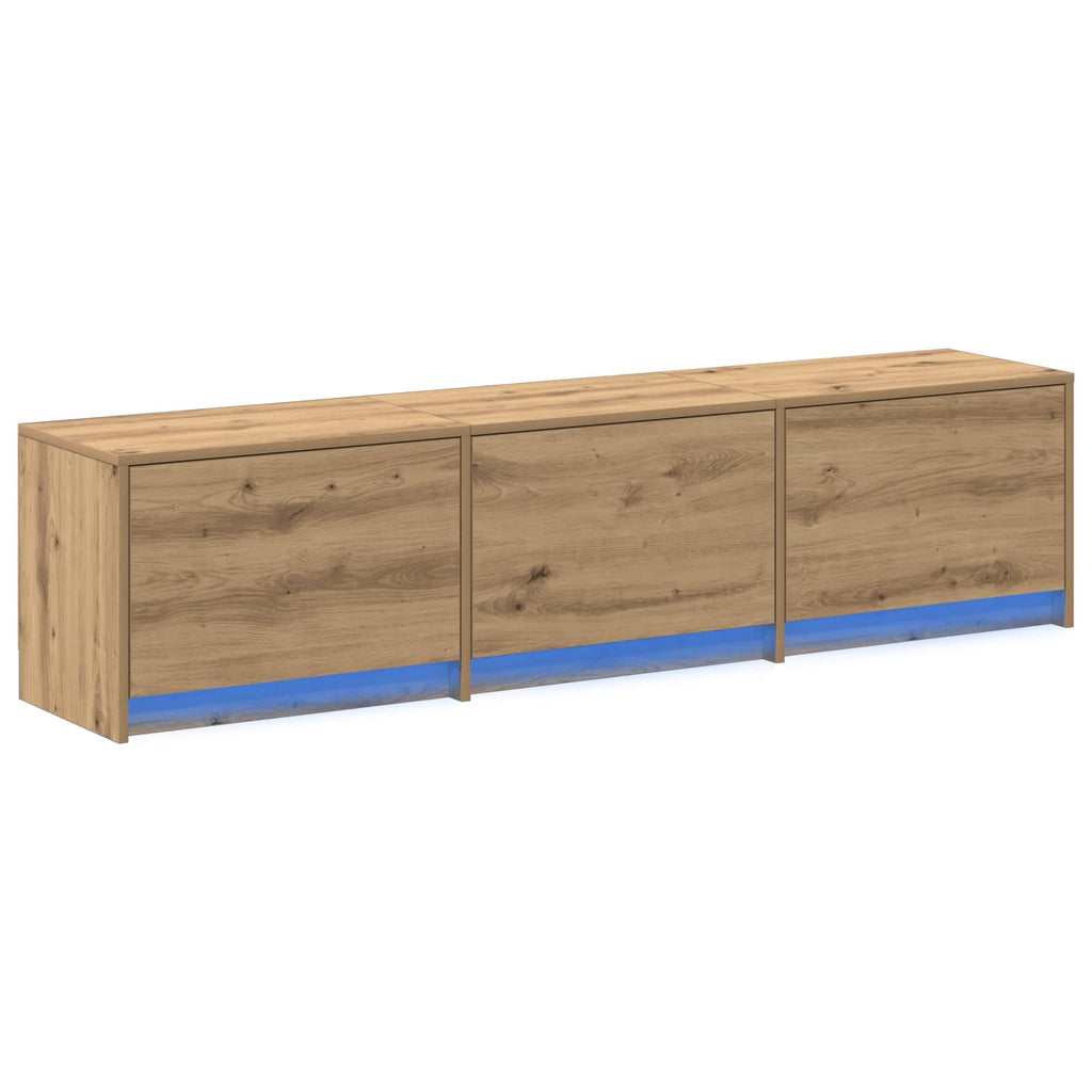 vidaXL Szafka pod telewizor z LED Dąb rzemieślniczy 165 x 34 x 40 cm