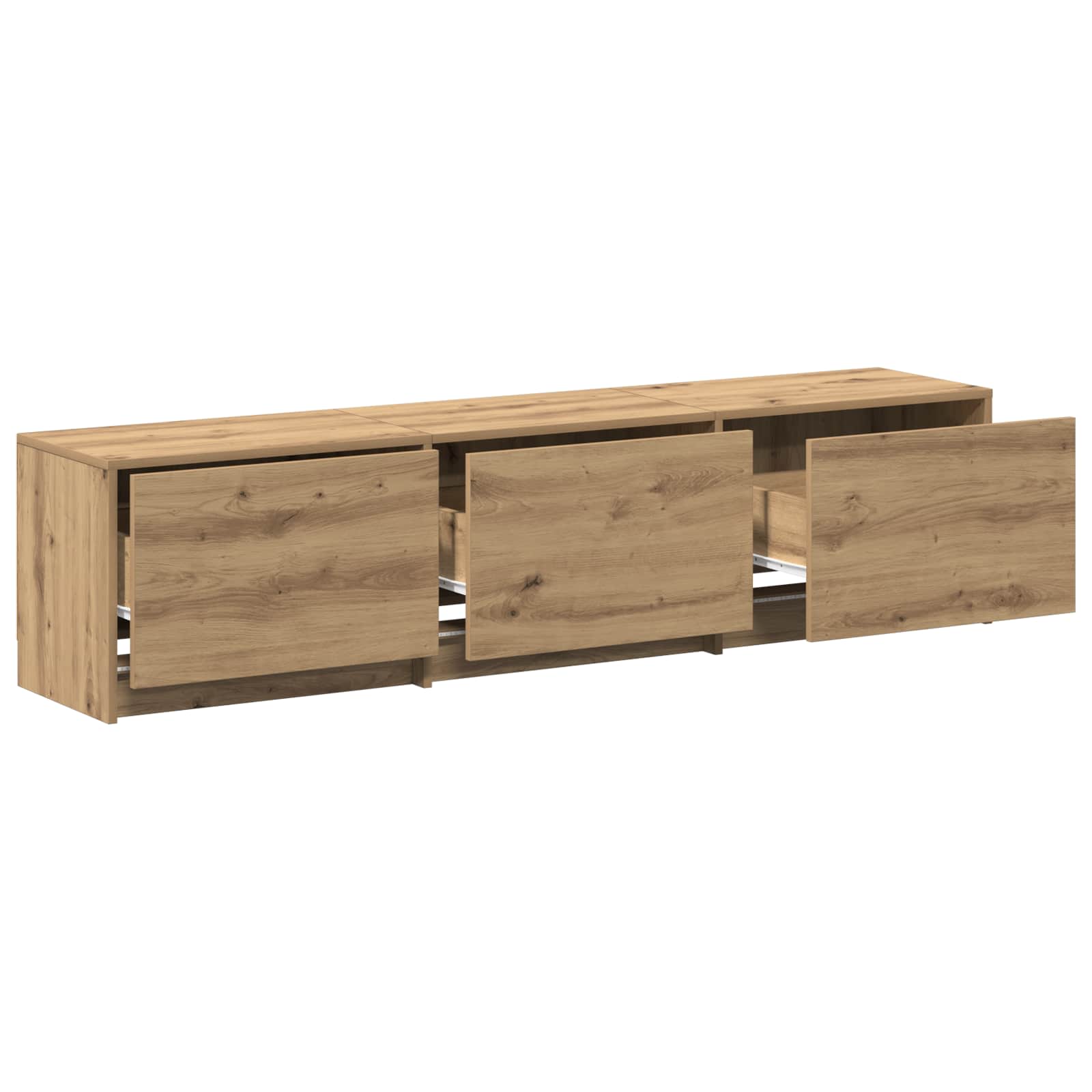 vidaXL Szafka pod telewizor z LED Dąb rzemieślniczy 165 x 34 x 40 cm