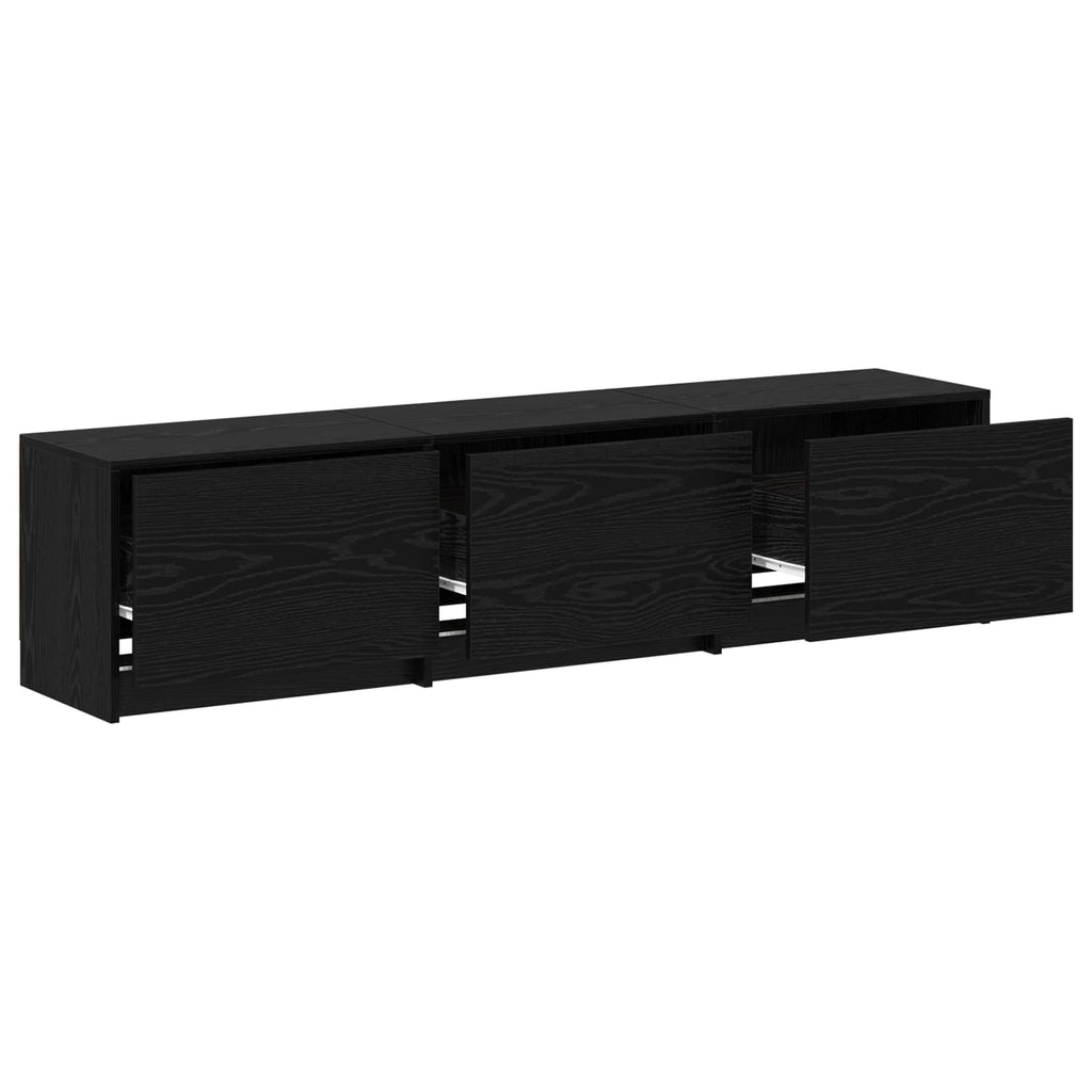 vidaXL Szafka pod telewizor z LED Czarny Dąb 165 x 34 x 40 cm