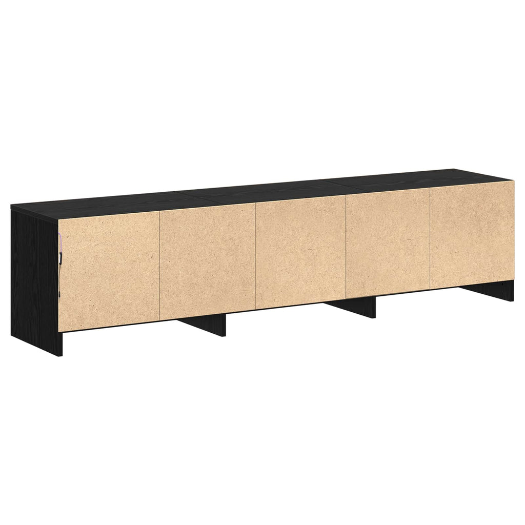 vidaXL Szafka pod telewizor z LED Czarny Dąb 165 x 34 x 40 cm