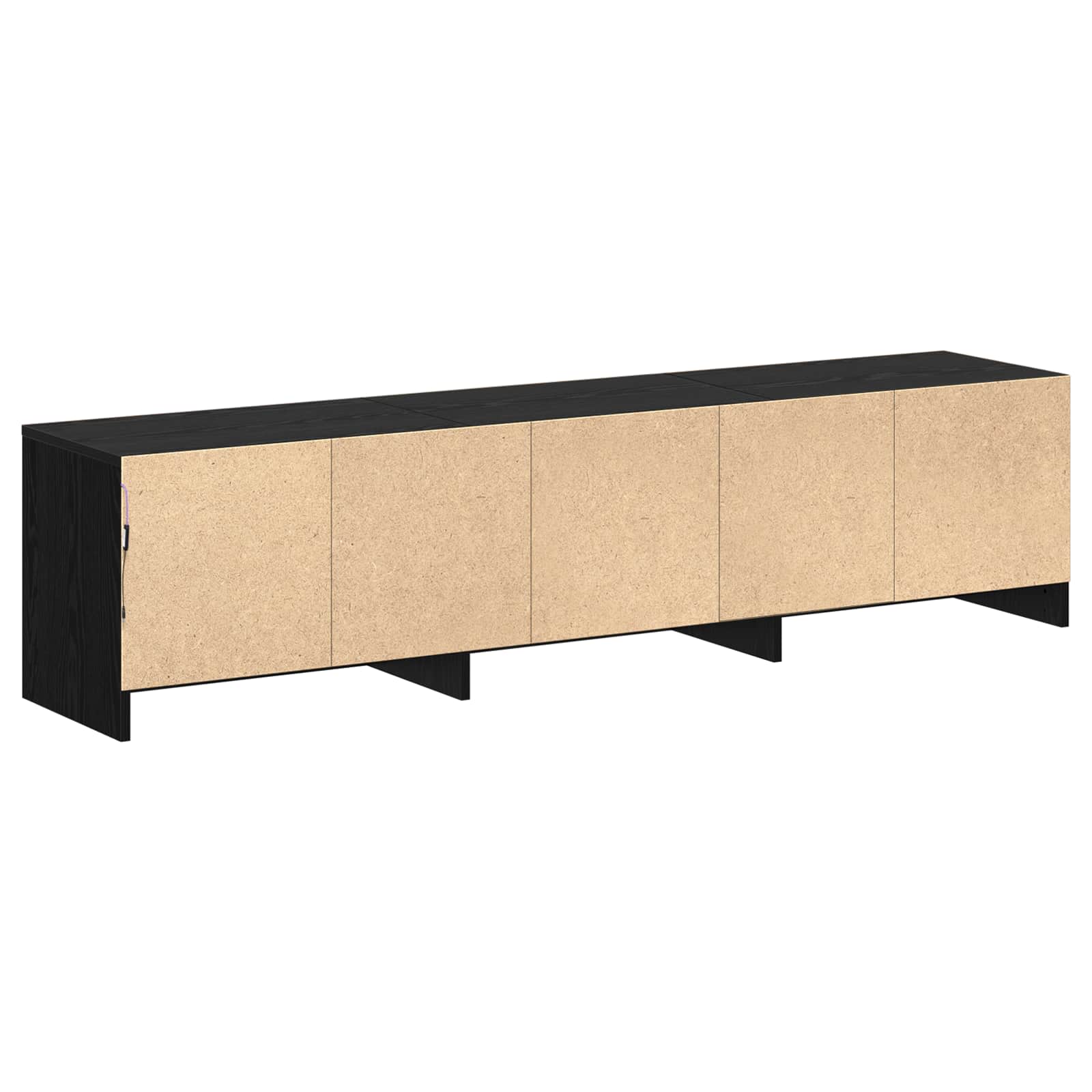 vidaXL Szafka pod telewizor z LED Czarny Dąb 165 x 34 x 40 cm
