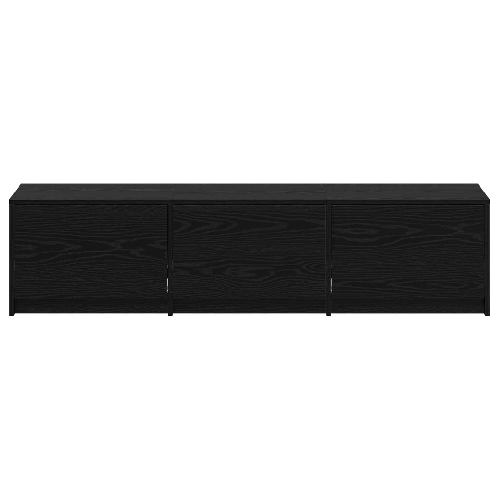 vidaXL Szafka pod telewizor z LED Czarny Dąb 165 x 34 x 40 cm