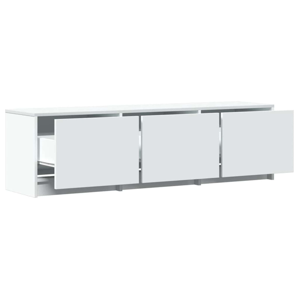 vidaXL Szafka pod telewizor z LED z szufladą Biały 140 x 34 x 40 cm