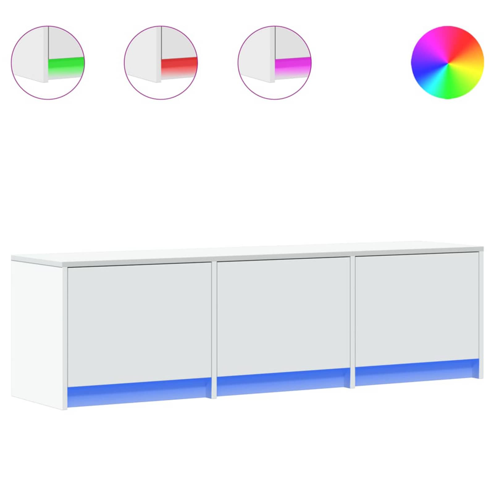 vidaXL Szafka pod telewizor z LED z szufladą Biały 140 x 34 x 40 cm
