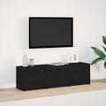 vidaXL Szafka pod telewizor z LED Czarny Dąb 140 x 34 x 40 cm