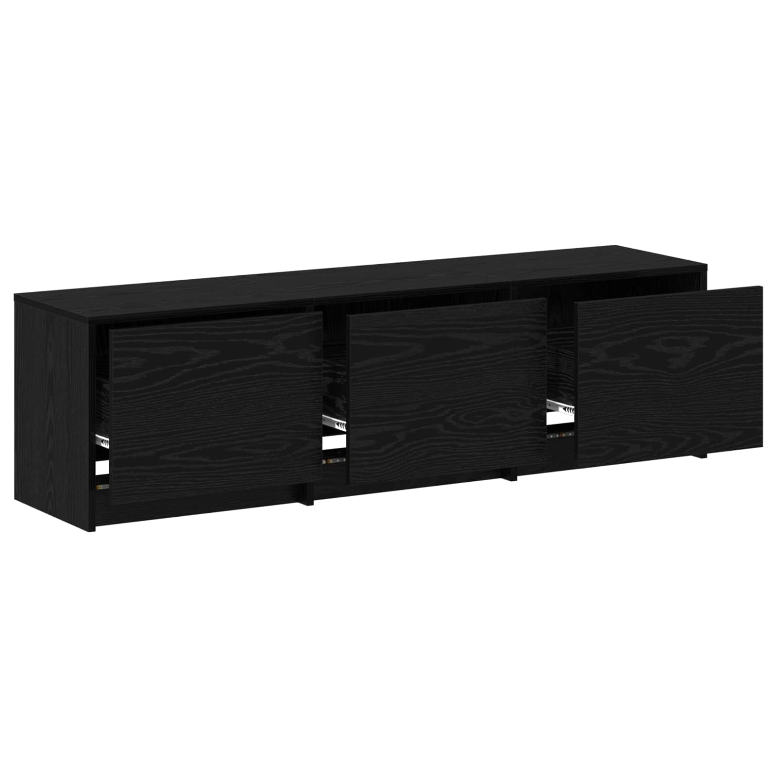 vidaXL Szafka pod telewizor z LED Czarny Dąb 140 x 34 x 40 cm