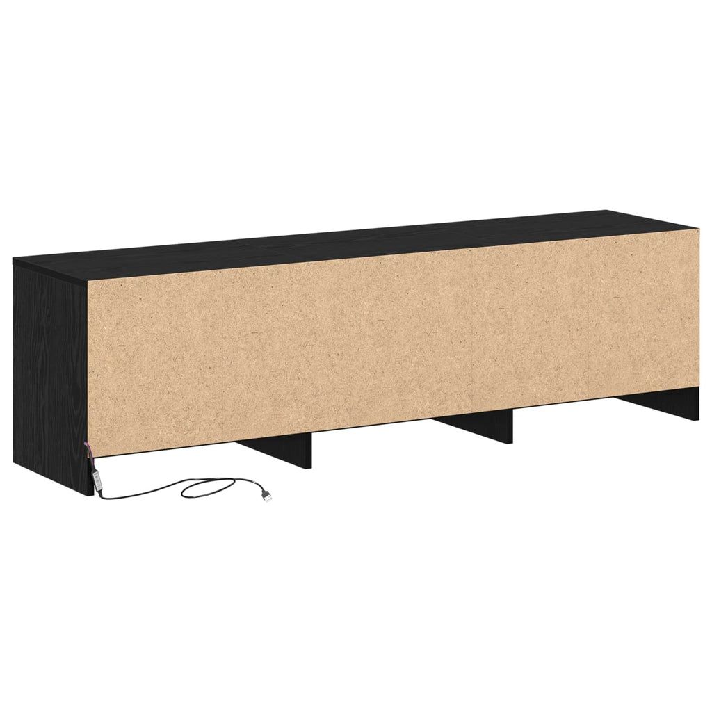 vidaXL Szafka pod telewizor z LED Czarny Dąb 140 x 34 x 40 cm