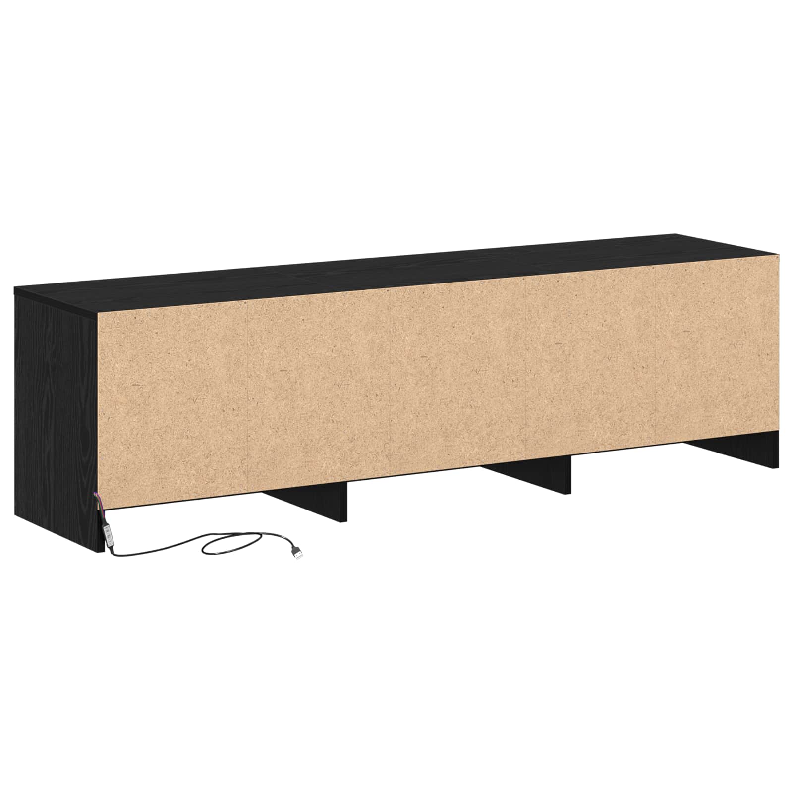 vidaXL Szafka pod telewizor z LED Czarny Dąb 140 x 34 x 40 cm