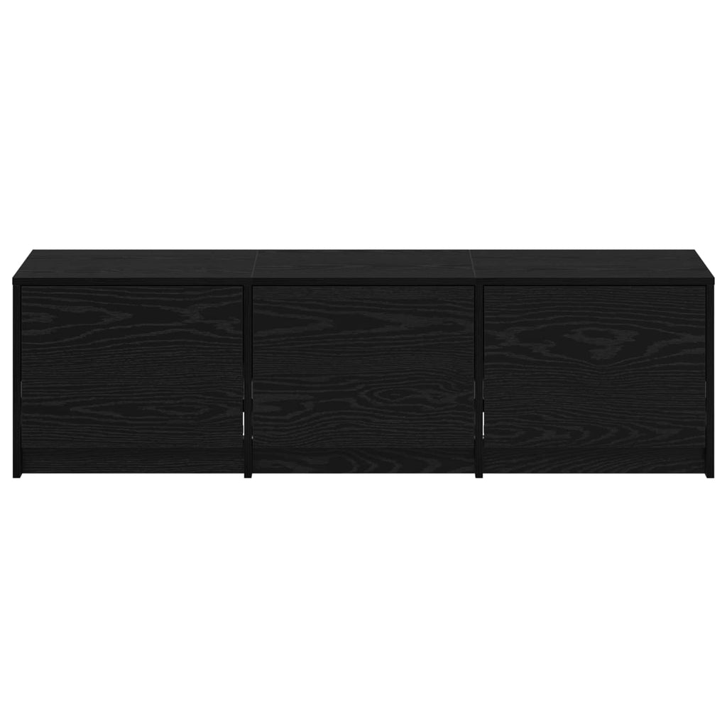 vidaXL Szafka pod telewizor z LED Czarny Dąb 140 x 34 x 40 cm