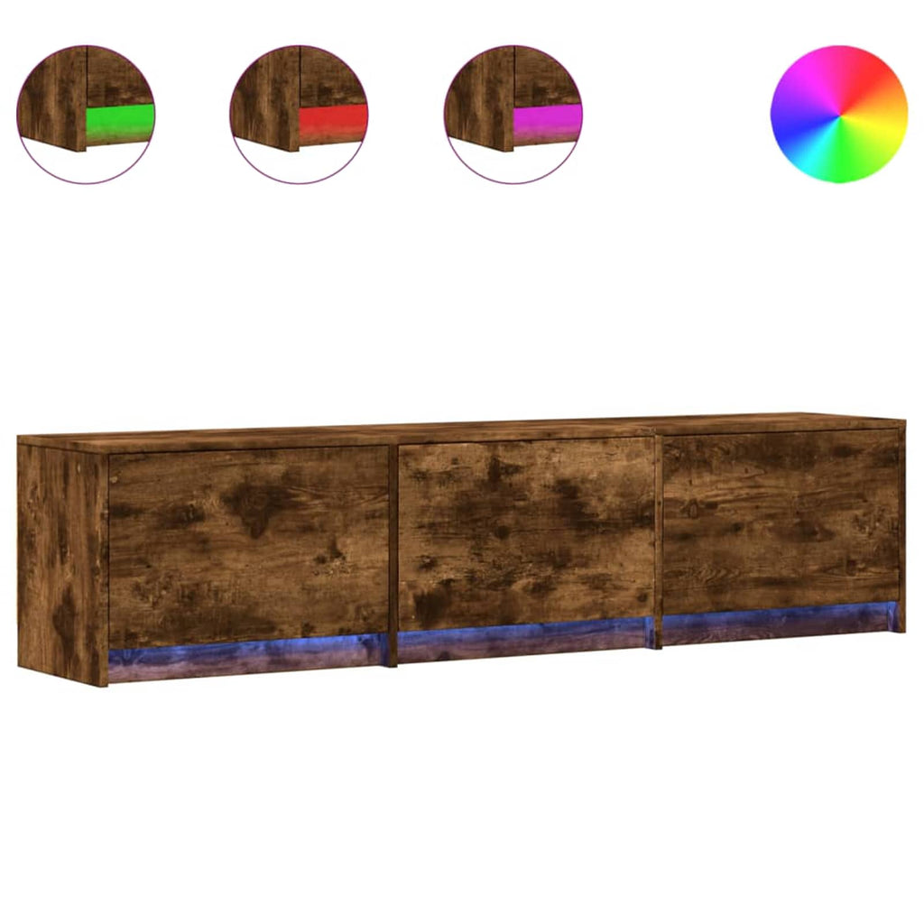vidaXL Szafka pod telewizor z LED Dąb wędzony 165 x 34 x 40 cm