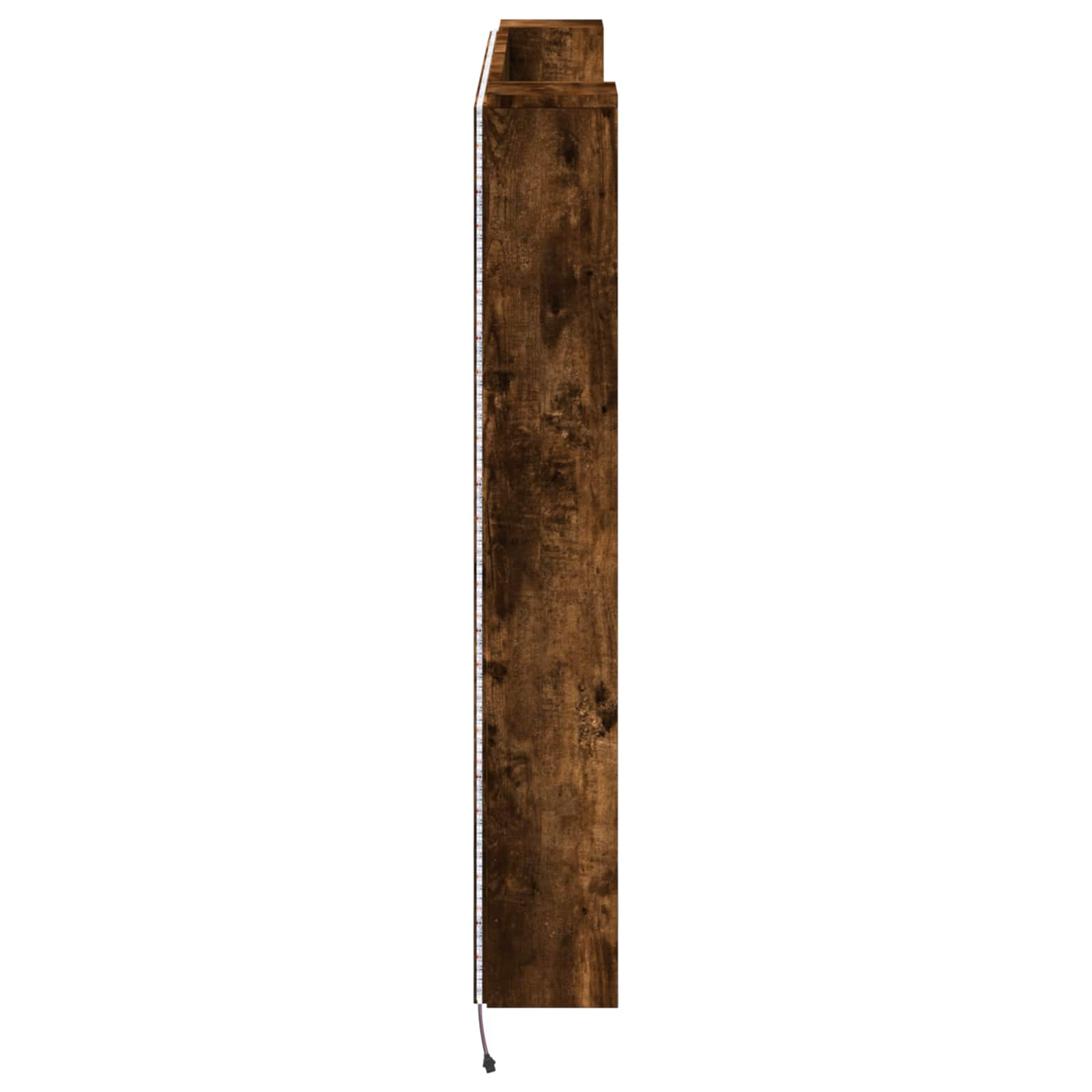 vidaXL Szafka z Wezgłowiem z LED Dąb Wędzony 140 x 16,5 x 103,5 cm