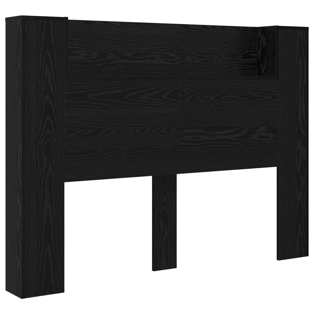 vidaXL Szafka z Wezgłowiem z LED Czarny Dąb 140 x 16,5 x 103,5 cm