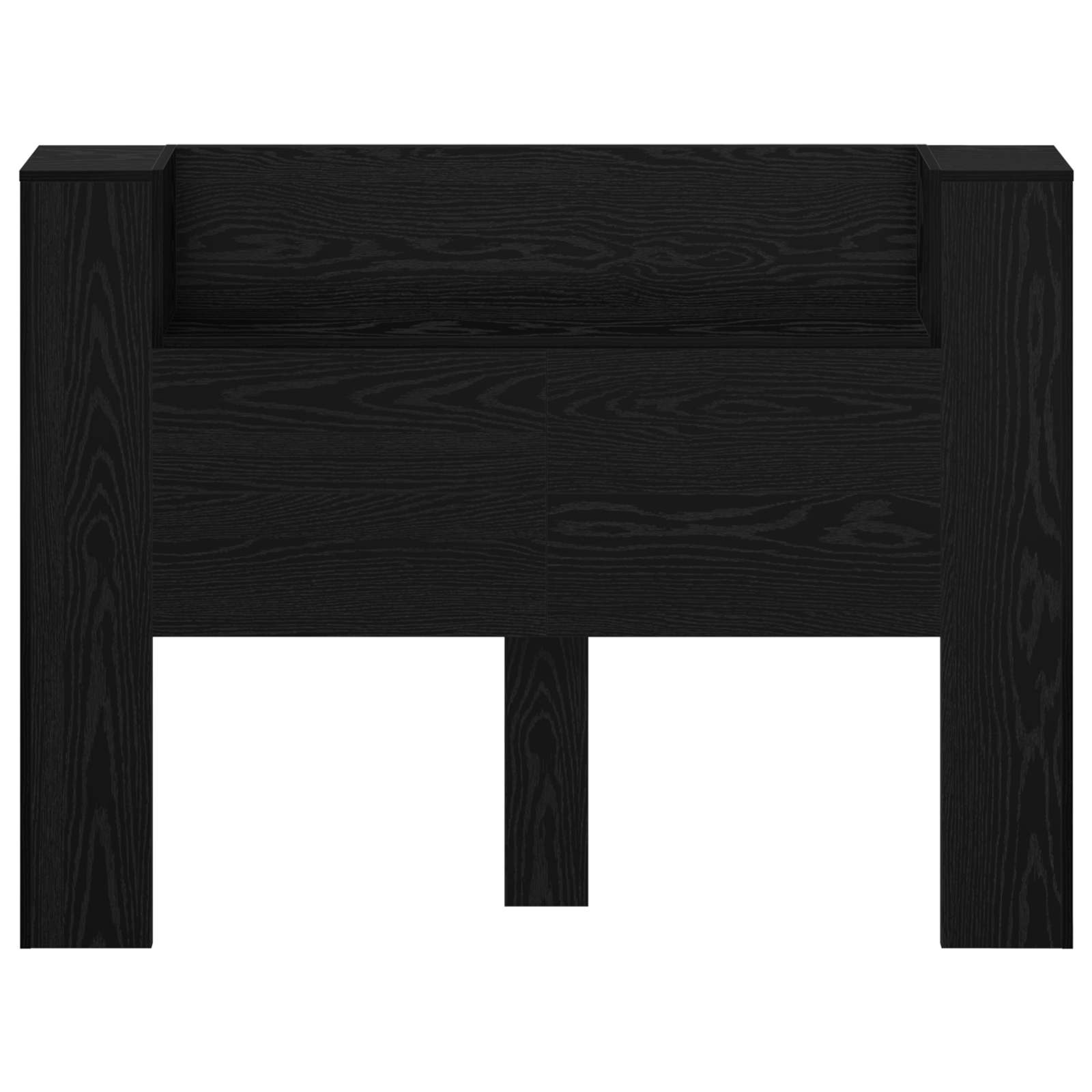 vidaXL Szafka z Wezgłowiem z LED Czarny Dąb 140 x 16,5 x 103,5 cm