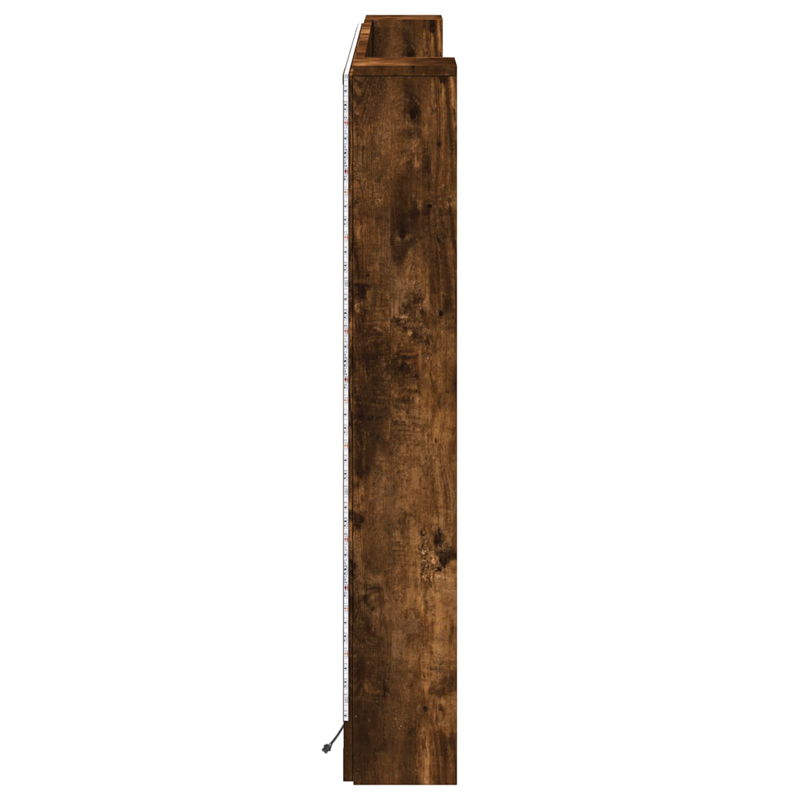 vidaXL Szafka z Wezgłowiem z LED Dąb Wędzony 160 x 16,5 x 103,5 cm