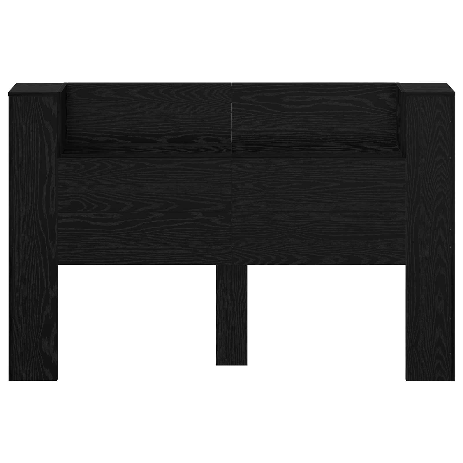 vidaXL Szafka z Wezgłowiem z LED Czarny Dąb 160 x 16,5 x 103,5 cm