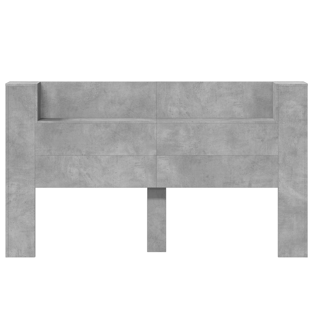vidaXL Szafka z Wezgłowiem z LED Betonowy 180 x 16,5 x 103,5 cm