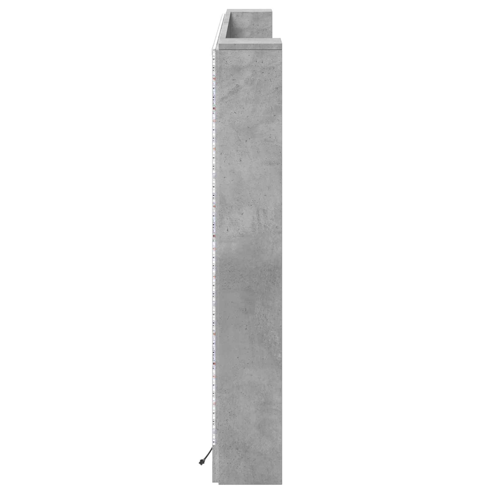 vidaXL Szafka z Wezgłowiem z LED Betonowy 180 x 16,5 x 103,5 cm