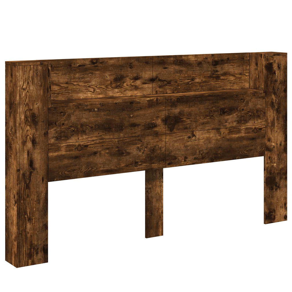 vidaXL Szafka z Wezgłowiem z LED Dąb Wędzony 180 x 16,5 x 103,5 cm