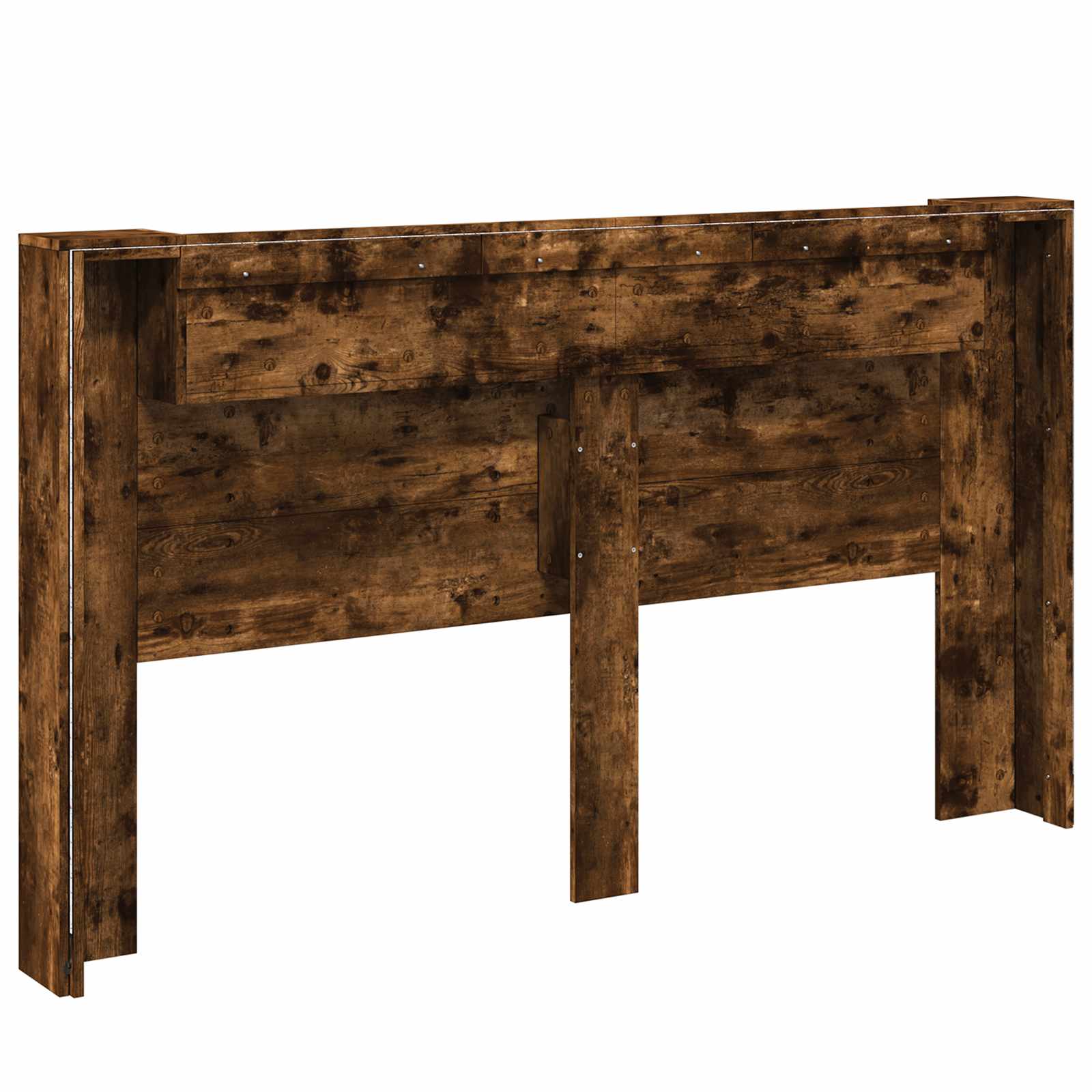 vidaXL Szafka z Wezgłowiem z LED Dąb Wędzony 180 x 16,5 x 103,5 cm