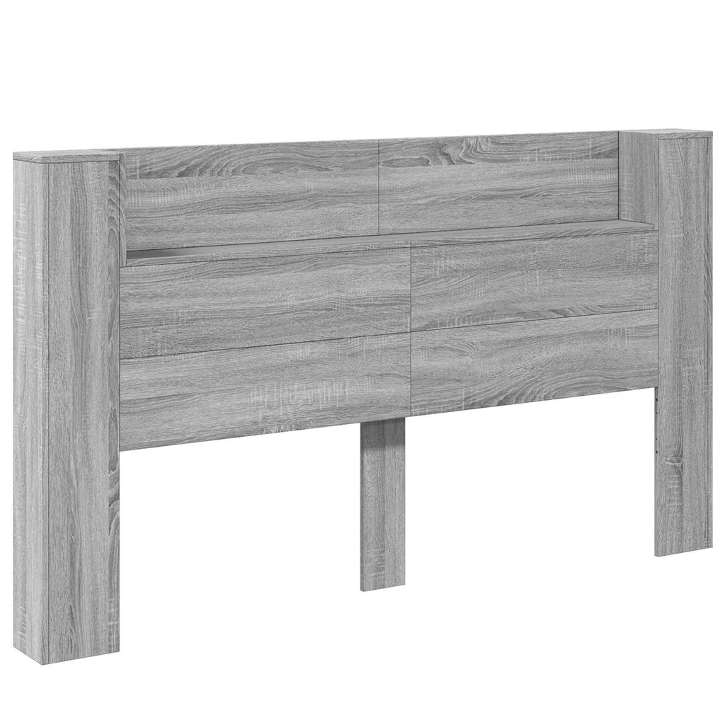vidaXL Szafka z Wezgłowiem z LED Szary Sonoma 180 x 16,5 x 103,5 cm