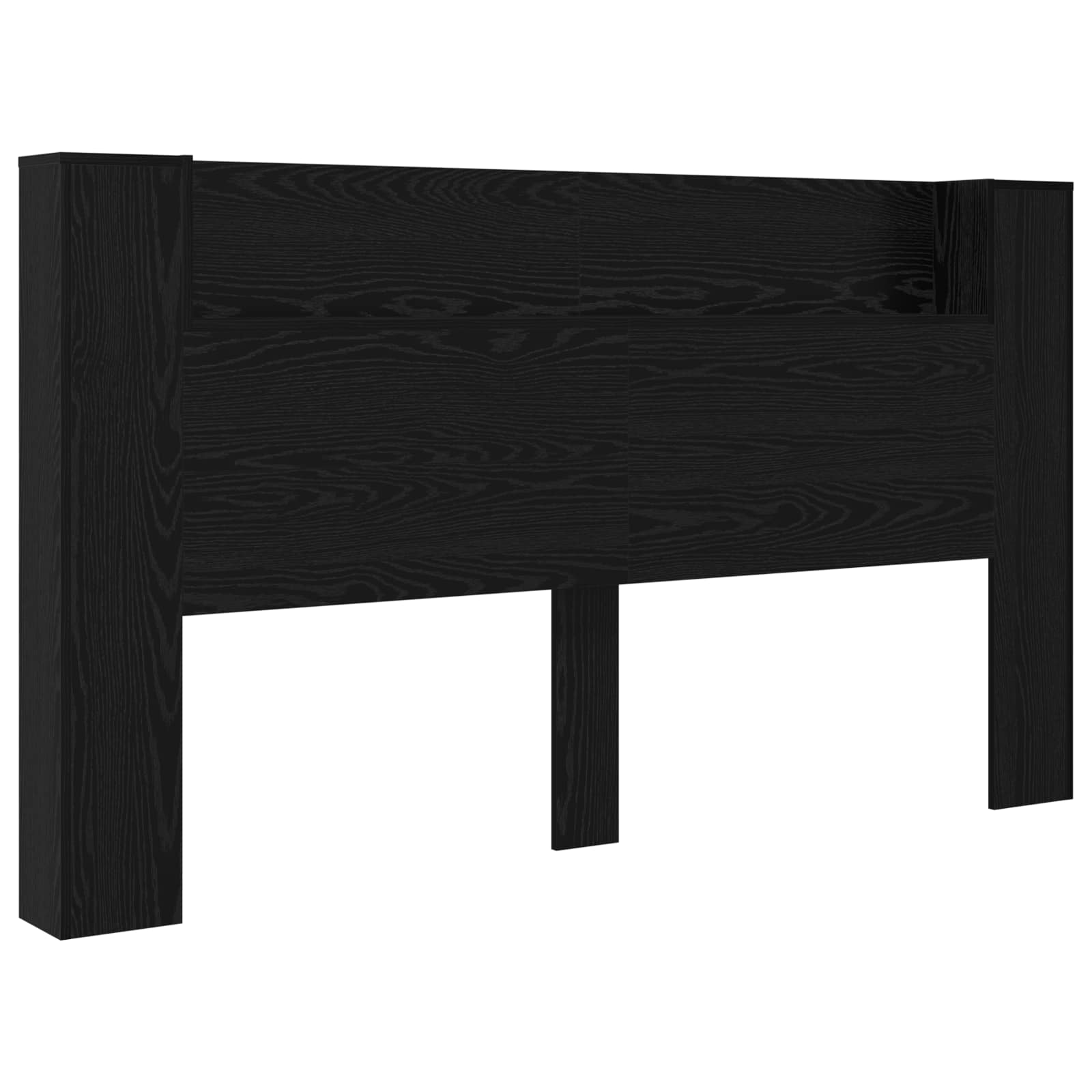 vidaXL Szafka z Wezgłowiem z LED Czarny Dąb 180 x 16,5 x 103,5 cm