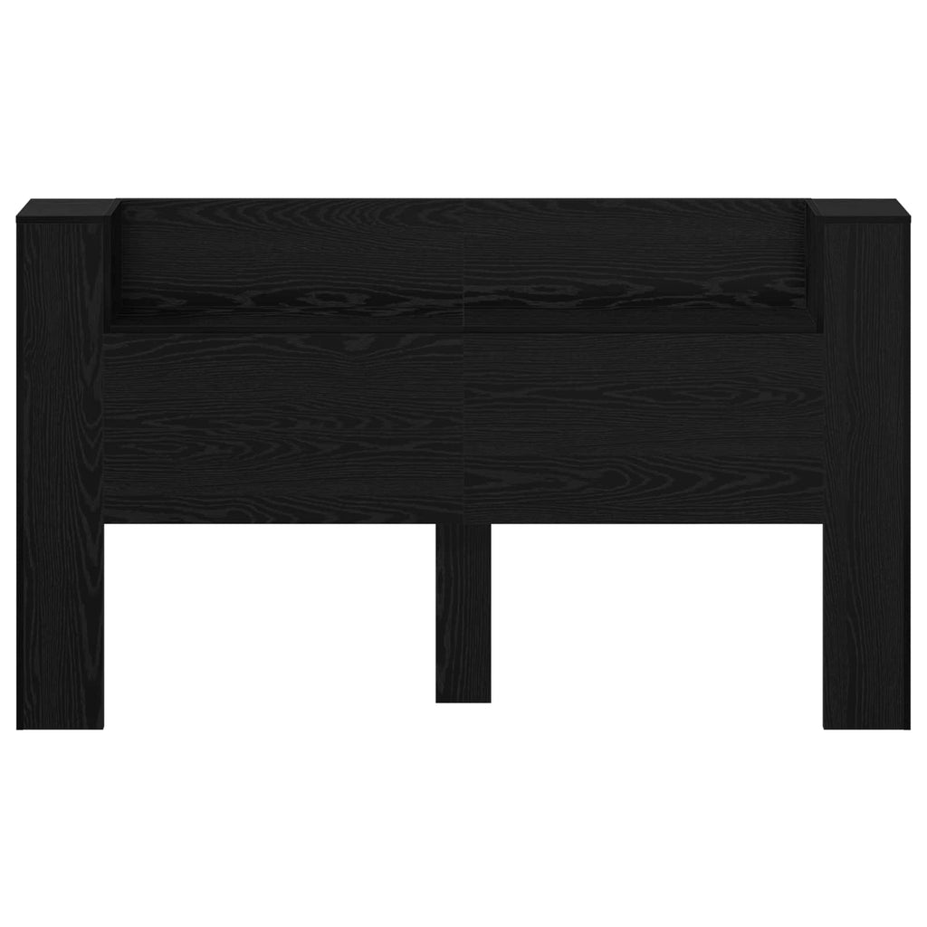vidaXL Szafka z Wezgłowiem z LED Czarny Dąb 180 x 16,5 x 103,5 cm