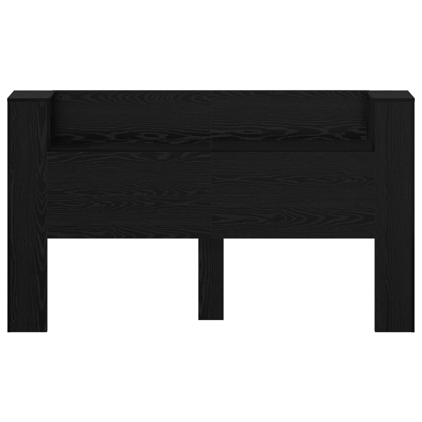 vidaXL Szafka z Wezgłowiem z LED Czarny Dąb 180 x 16,5 x 103,5 cm