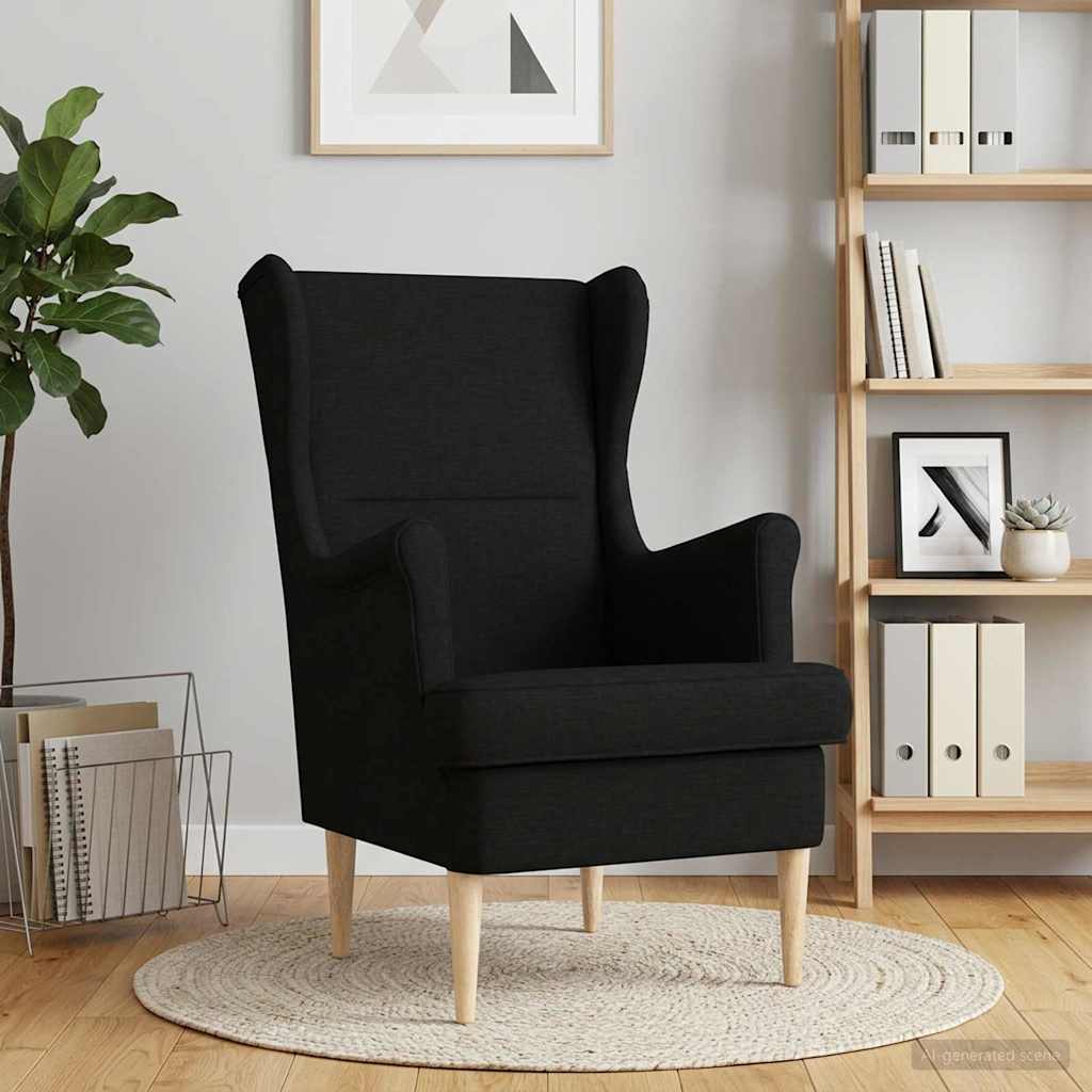 vidaXL fotel Czarny tkanina
