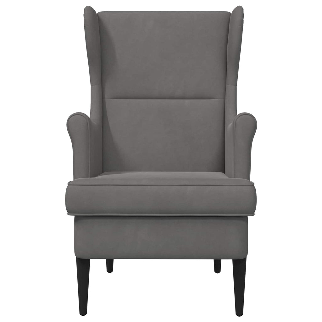 vidaXL Fotel ciemnoszary Welur