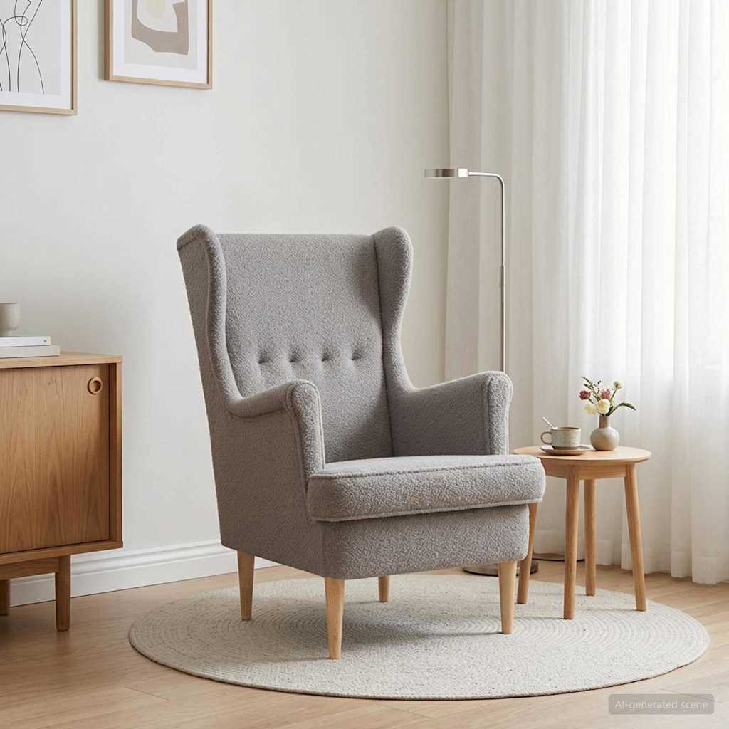 vidaXL Fotel jasnoszary Bouclé