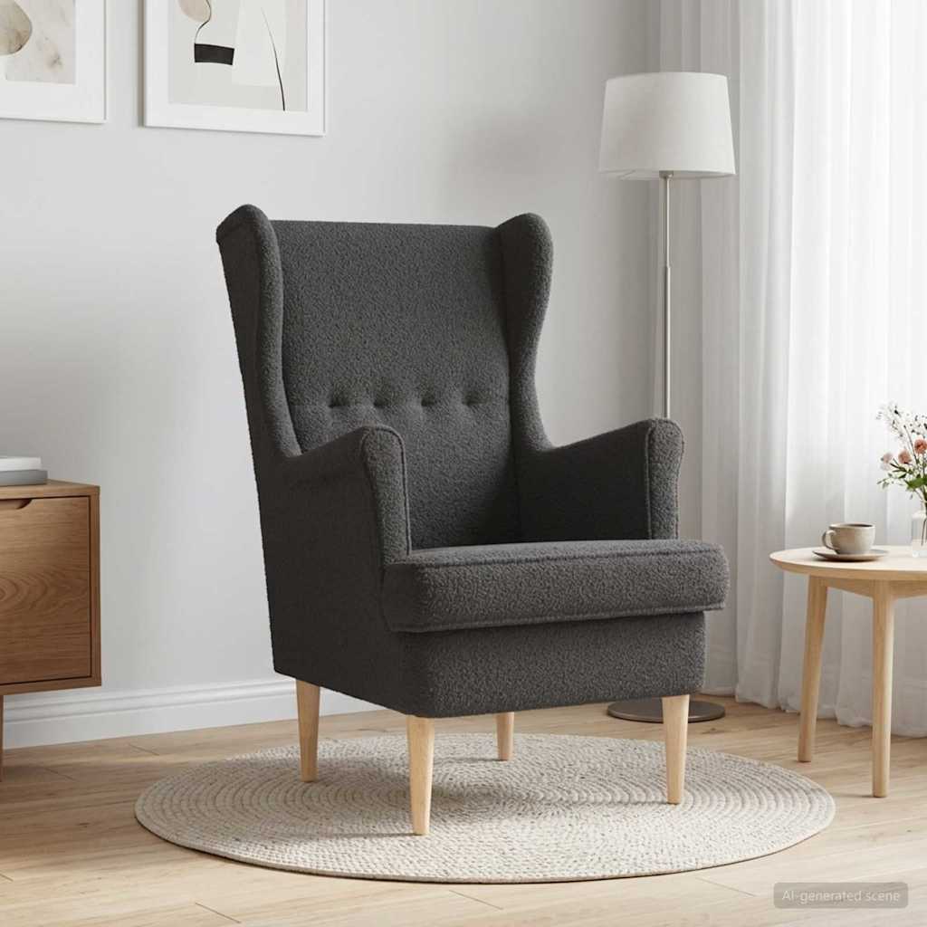 vidaXL Fotel ciemnoszary Bouclé