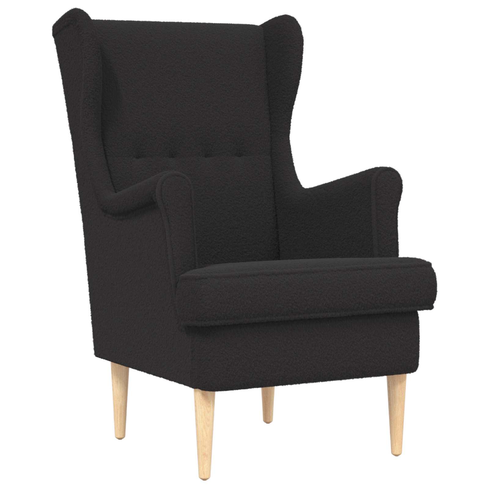 vidaXL Fotel Czarny Bouclé