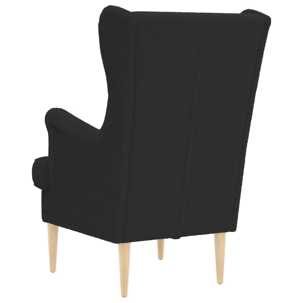 vidaXL Fotel Czarny Bouclé