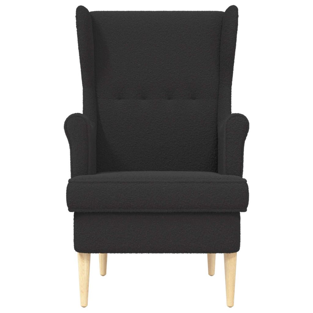 vidaXL Fotel Czarny Bouclé