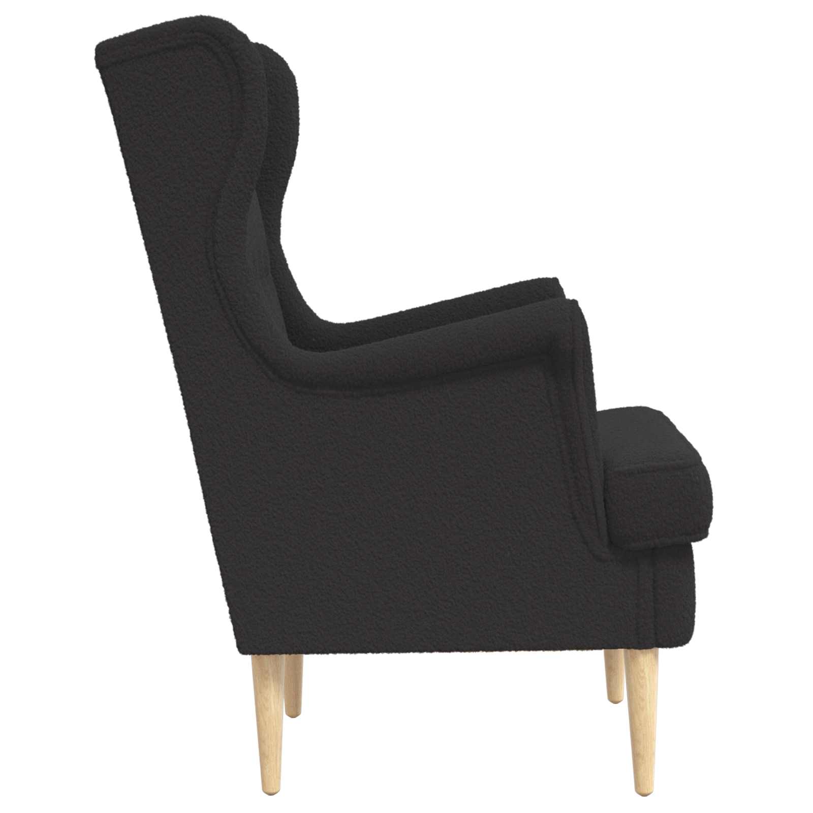 vidaXL Fotel Czarny Bouclé