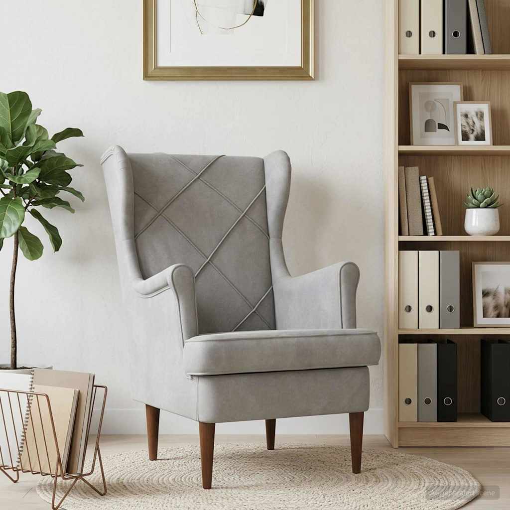 vidaXL Fotel jasnoszary Welur