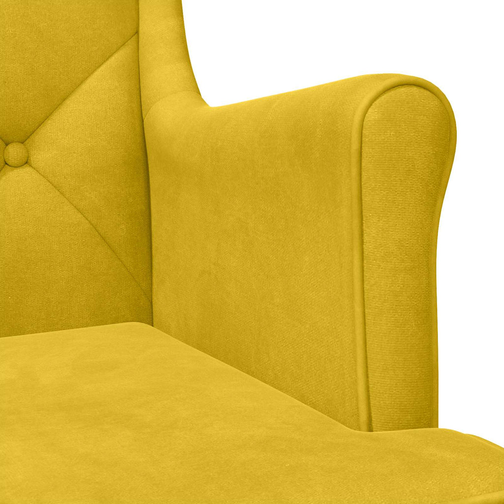 vidaXL Fotel żółty Welur