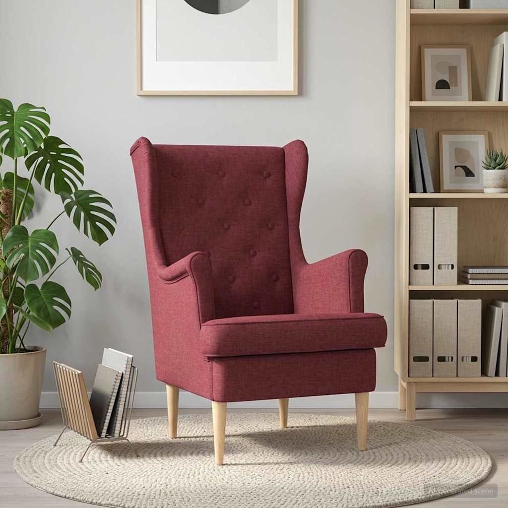 vidaXL Fotel Czerwone wino tkanina