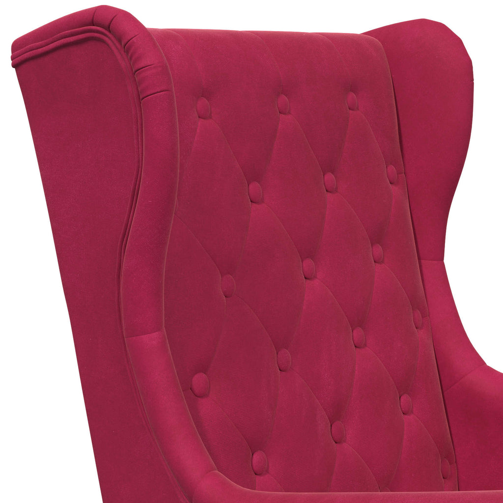 vidaXL Fotel Czerwone wino Welur