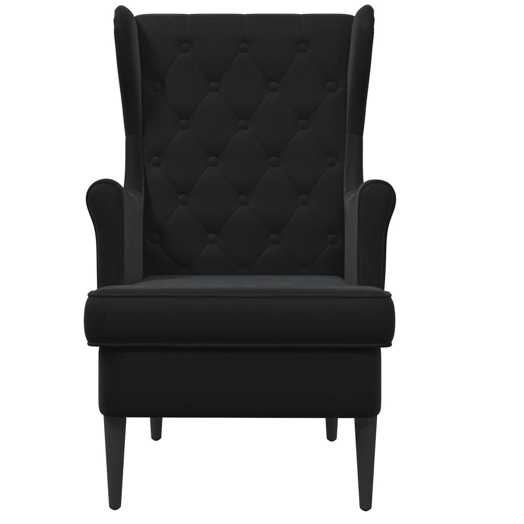 vidaXL Fotel Czarny Welur