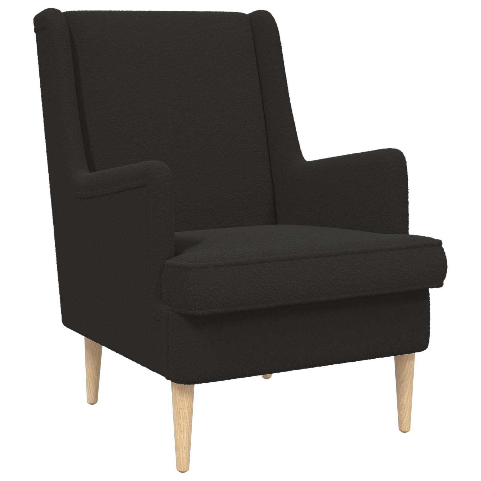 vidaXL Fotel Czarny Bouclé