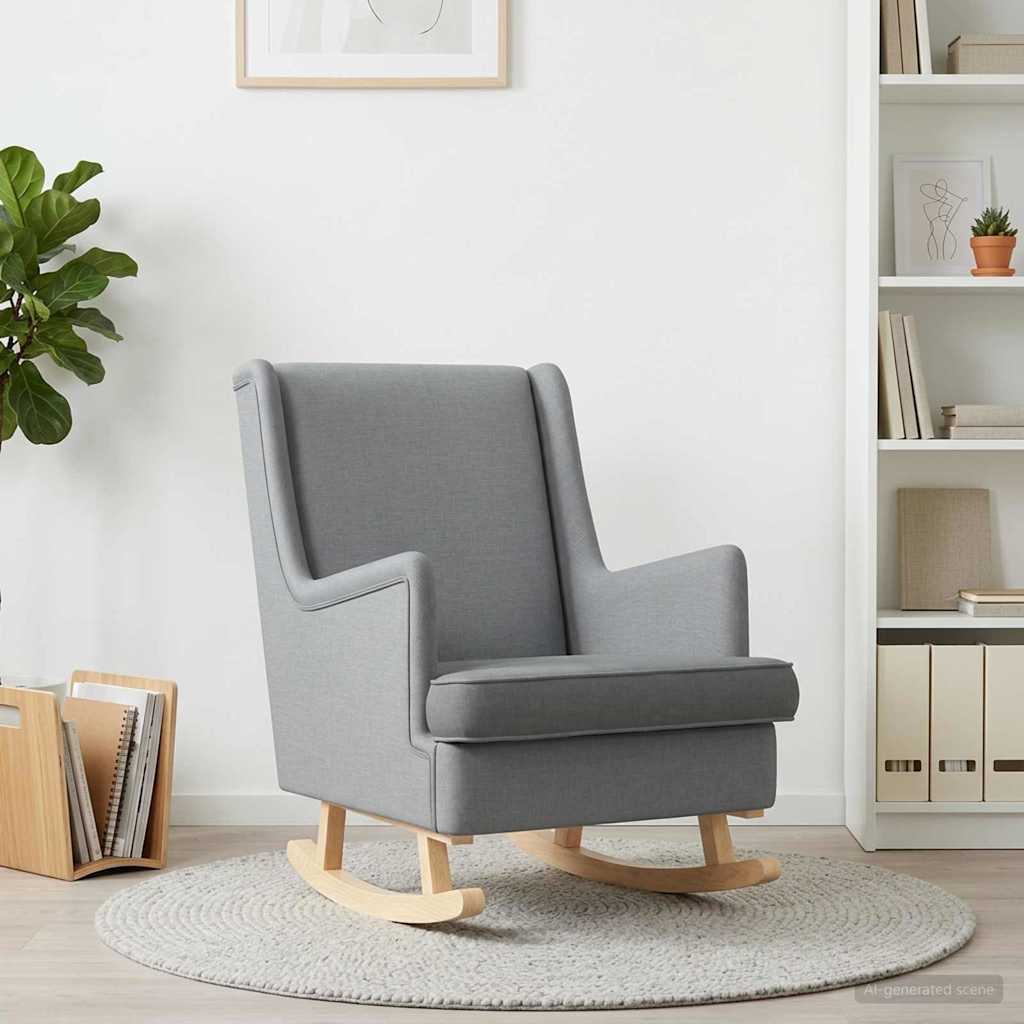 vidaXL Fotel bujany Jasnoszary 62 x 80 x 85 cm tkanina