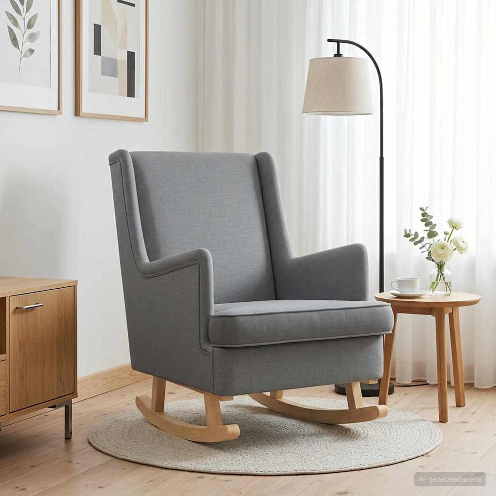 vidaXL Fotel bujany Jasnoszary 62 x 80 x 85 cm tkanina