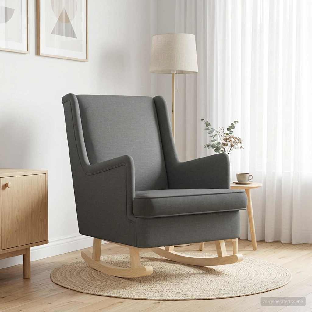 vidaXL Fotel bujany Ciemnoszary 62 x 80 x 85 cm tkanina