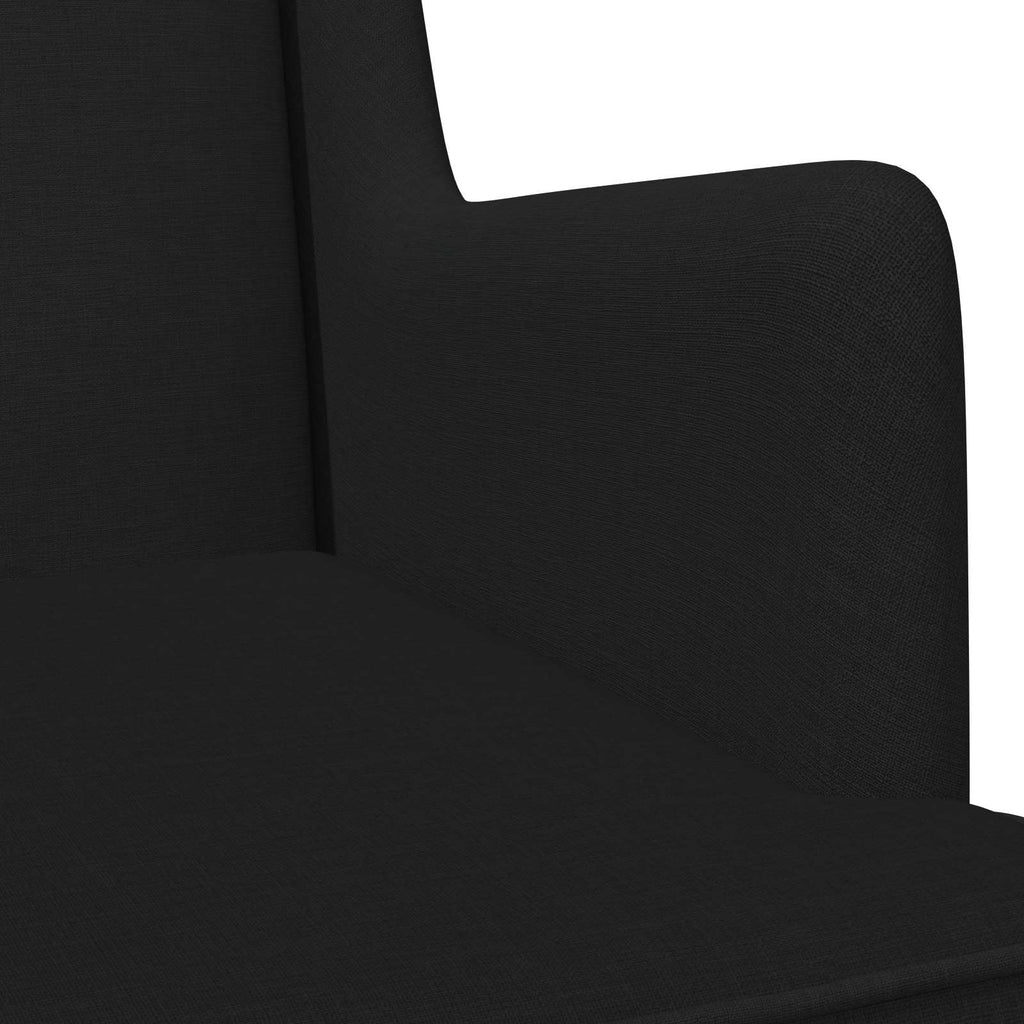 vidaXL Fotel bujany Czarny 62 x 80 x 85 cm tkanina