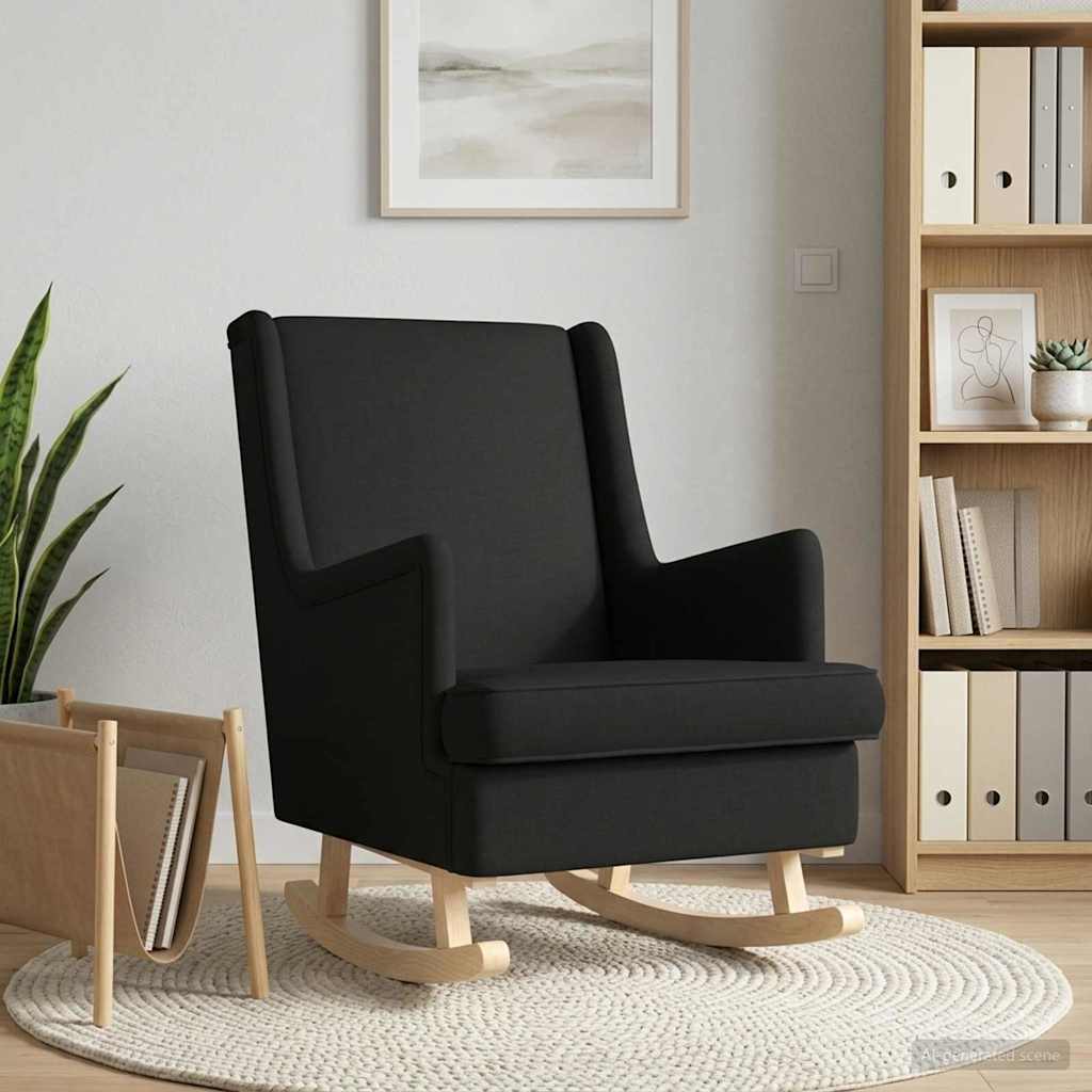 vidaXL Fotel bujany Czarny 62 x 80 x 85 cm tkanina