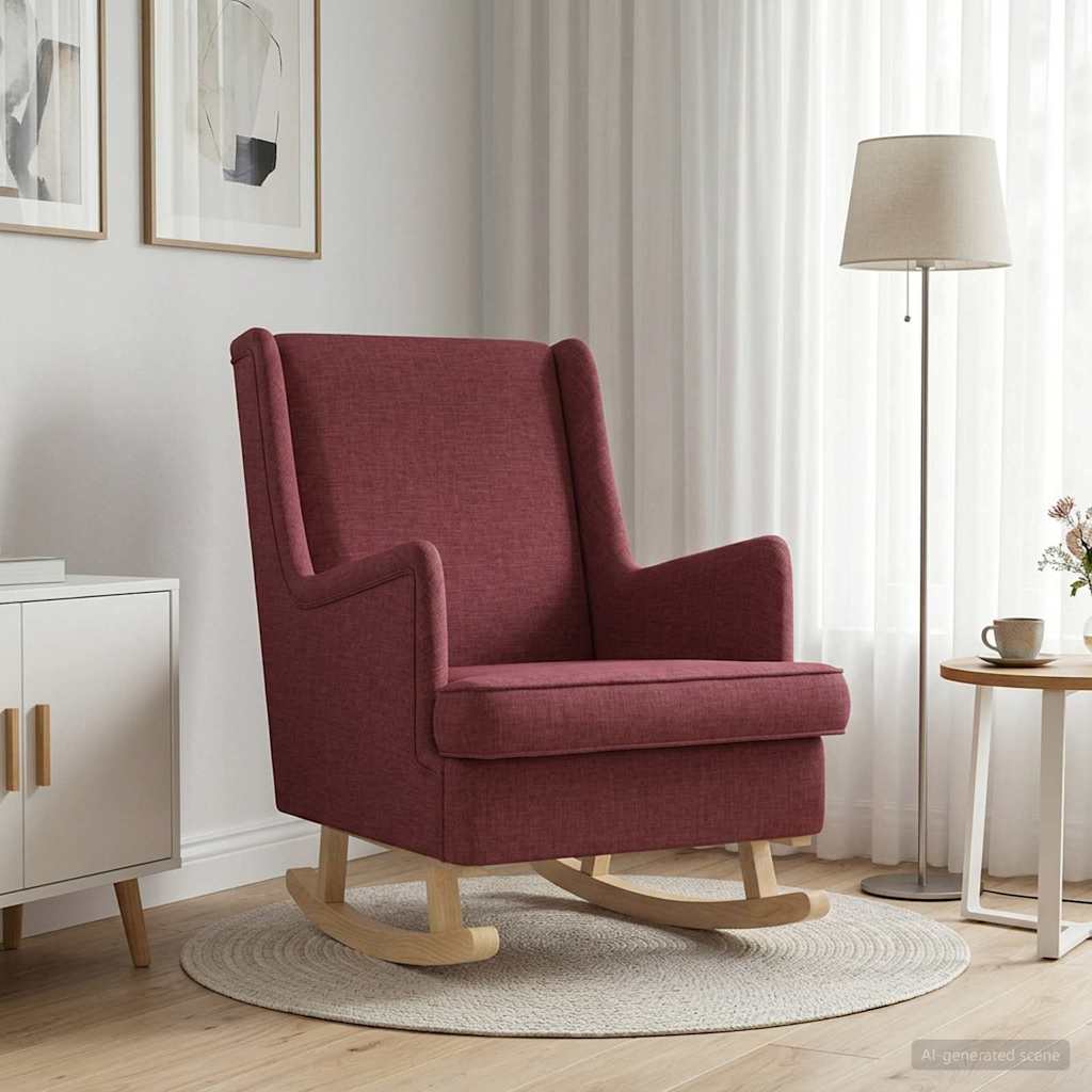 vidaXL Fotel bujany Czerwone wino 62 x 80 x 85 cm tkanina