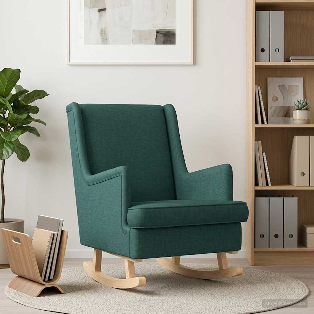 vidaXL Fotel bujany Ciemna zieleń 62 x 80 x 85 cm tkanina